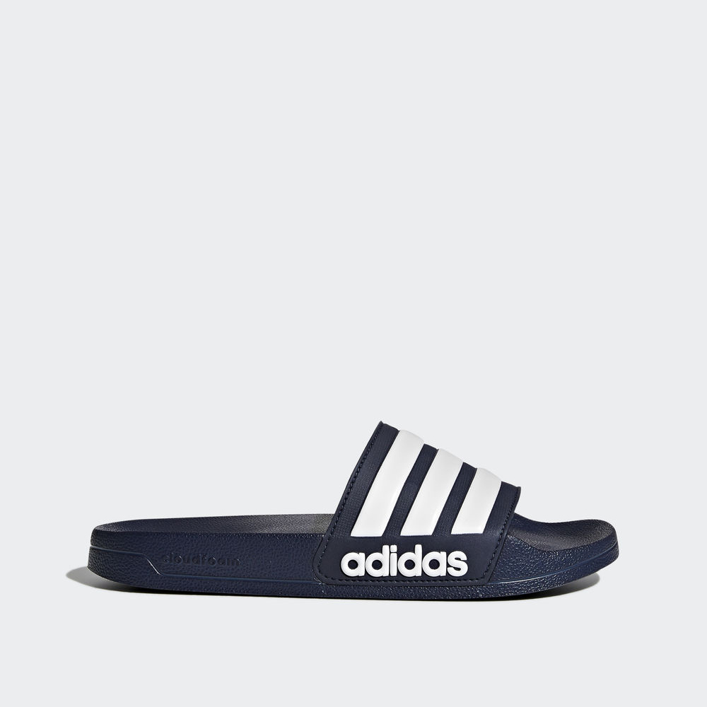 Adidas Adilette Cloudfoam Slides - παντοφλες ανδρικα - Σκουρο Μπλε/Ασπρα/Σκουρο Μπλε,Μέγεθος: EU 36